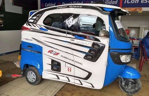Tricycle électrique fermé <span class=keywords><strong>bleu</strong></span>, 3 roues, véhicule passager, 48V 501-800W, 3 places, pour usage rural - Product Image 2