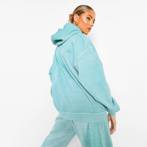 Fabricante-Personalizado Impresso 100% Algodão De Malha <span class=keywords><strong>Pullover</strong></span> Hoodies Mulheres Oversize <span class=keywords><strong>Plus</strong></span> Size Street Wear Inverno - Product Image 3