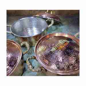 Fabricant et exportateur de casseroles en cuivre écologiques Ustensiles de cuisine sûrs Assiette à riz Assiette de service Buffet Chauffe-plats - Product Image 4