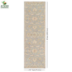 พรมทำมือจากขนสัตว์ พร้อมผ้าฝ้ายรองด้านหลัง พรมทอมือสำหรับห้องนอนและห้องนั่งเล่น - Product Image 2