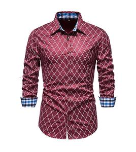 Camisa de Hombre a Cuadros de Sarga 100% Algodón, Casual, Transpirable, Sostenible, de Manga Larga, con Botones, Teñida con Hilo, Antiencogimiento, Personalizable, Superventas - Product Image 5