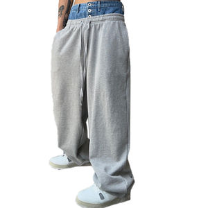 Pantalon en polaire tricoté en poly-coton avec logo personnalisé unisexe à la mode pantalon de jogging taille élastique pantalon de jogging blanc pantalon de survêtement - Product Image 2