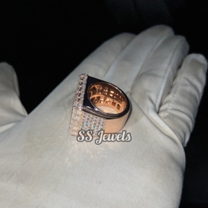 <b>Men's</b> Iced Baguette Champion <b>Ring</b> Original 925 <b>Silver</b> Rapper <b>Men</b> Bustdown Hip Hop <b>Ring</b> Passes Diamond Tester VVS Fine <b>Rings</b> - Product Image 4