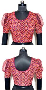 Blusa formal de verano modesta moderna Camisa de seda suave con patrón abierto frontal de nudo hermoso con estampado bordado Listo para usar - Product Image 4