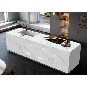 Custom <b>Kitchen</b> and Bathroom Vanity Tops Calacatta Quartz Natural Stone Countertops Carrara Calacata Hotel Project Prefab Cut - Product Image 1