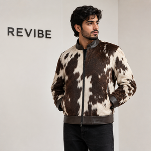 Veste en cuir asymétrique pour homme en peau de vache naturelle, vêtement d'extérieur d'hiver, vêtements sur mesure OEM en gros - Product Image 1