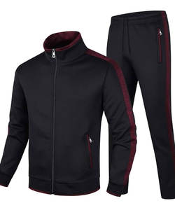 Ensemble de survêtement décontracté pour homme, streetwear d'hiver, manches longues, ensemble de survêtement athlétique, fermeture éclair intégrale, veste de course à pied, jogging, pantalon en polaire - Product Image 1