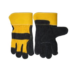 Hot Sale Welding Rigger Gloves Reinforced Double Palm <b>Leather</b> Cow Split <b>Leather</b> Candy <b>Strip</b> Work Gloves - Product Image 1