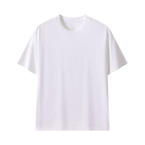 T-shirts graphiques imprimés personnalisés pour hommes femmes 100% coton biologique Style décontracté 240 grammes tissu tricoté conception unie vierge - Product Image 5