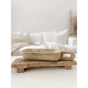 Plat à pâte élégant de style indien avec base en bois et poignée, vaisselle, 46 cm de long x 15-16 cm de large x 7 cm de haut - Product Image 3