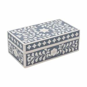 Boîte à bijoux artisanale haut de gamme en os poli et écologique avec incrustations de motifs uniques et design personnalisé - Product Image 4