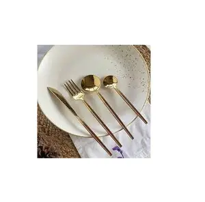 Wholesale high quality brass spoon for restaurant parties for dessert and food grader brass fork spoon at low price