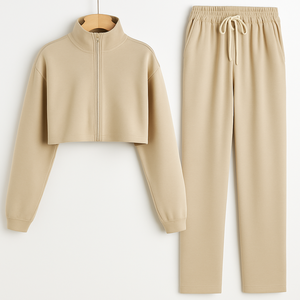 Custom Long Sleeve Long Collar <b>Hoodie</b> <b>Gym</b> Fitness Activewear Clothes <b>Gym</b> Wear Women Sets Workout Top for Women - Product Image 2