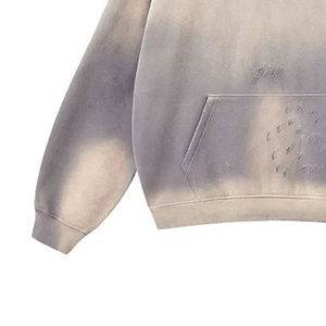 100% coton Designer lourd Vintage hommes en détresse soleil fané sweats à capuche personnalisés BlankHoodies bases coton mélangé - Product Image 2