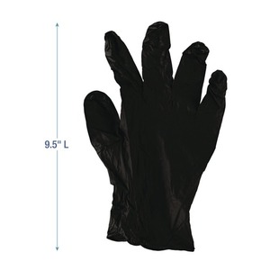 Gants en nitrile jetables sans poudre Boardwalk 4,4 mil, usage général, grande taille, noir (1000/carton) - Product Image 3
