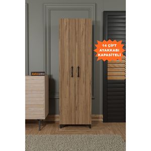 Selen Atlantic Pine <b>Wood</b> 7-Shelf Multi-Purpose Modern European Kitchen-Bathroom Cabinet 2-Door Pantry <b>Shoe</b> <b>Rack</b>-Storage - Product Image 5