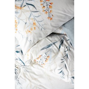 Hiedra Indigo Luxury Satin Duvet Cover <b>Set</b> Cotton Box Model with Floral Pattern King Twin Sizes 4 Piece Bed & <b>Comforter</b> <b>Set</b> - Product Image 2