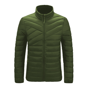 Chaqueta acolchada con cremallera de invierno de tela de burbuja de color sólido - Product Image 3