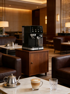 Machine à café expresso haute performance 20 bars 1350W avec filtre réutilisable, programmable, réservoir à lait automatique pour petit café - Product Image 1