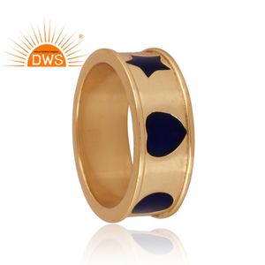 Último diseño hecho a mano 18K chapado en oro banda anillo Demi joyería fina para mujer regalo para ella - Product Image 5