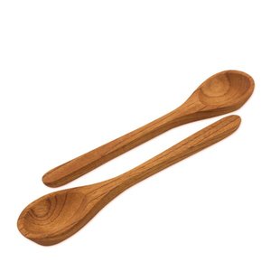 Juego de 2 cucharas de servicio de madera de acacia Premium para uso en la cocina de MSR Overseas - Product Image 3