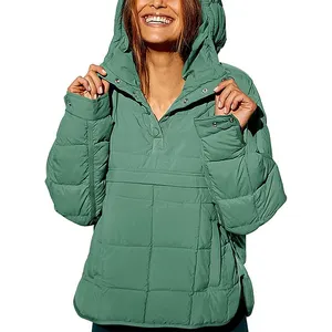 2023 따뜻한 겨울 여성용 대형 후드 패딩 패딩 재킷 퀼트 경량 겨울 따뜻한 패딩 후드 코트와 재킷