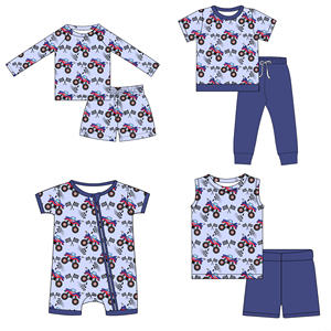 ملابس أطفال حديثي الولادة مطبوعة حسب الطلب من قماش الخيزران، بيجامات للأطفال الصغار من الفيسكوز والخيزران - Product Image 1