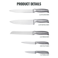 Couteau de cuisine professionnel, ensemble de 5 couteaux de chef Toughbuilt en acier inoxydable intégré, ensemble de couteaux de cuisine personnalisés