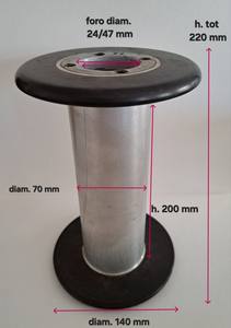Bobinas con Brida Scaglia de 4 LBS, Origen Italia, Aleación de Aluminio y Resina, 200mm de Longitud/70mm de Diámetro, Muy Buen Estado para Retorcido y Recubrimiento - Product Image 2
