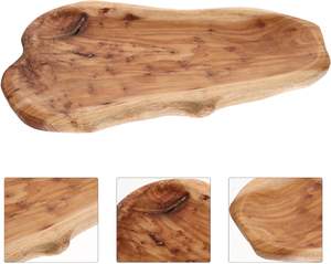 Plato de madera de raíz, plato de bambú para servir, bandeja de pan de madera, plato de fruta Irregular, cuenco de sándwich Vintage, tablero de masa rústico - Product Image 5