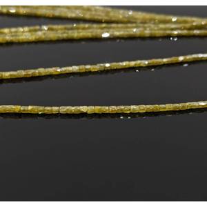 Collier de perles tubulaires facettées en diamant jaune de haute qualité, bijoux élégants en diamant jaune facetté avec un design de perles unique - Product Image 2