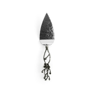 Élégant serveur de gâteau en métal inspiré de l'orchidée noire Poignée de conception florale artisanale pour les repas de luxe et les réceptions Article cadeau unique - Product Image 4