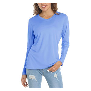 T-shirts personnalisés à manches longues pour femmes – Décontractés, écologiques, séchage rapide, respirants, anti-plis – Hauts d'été 2026 Coupe classique - Product Image 1