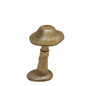 <b>Set</b> of 3 Aluminum Mushroom With Base Gold <b>Colour</b> Large Size Classic Design Fancy Sculpture for Christmas & Garden Decoration - Product Image 1