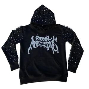 Sudadera con Capucha de Último Diseño Hecha a Medida, Servicio OEM, Impresión de Piedras de Imitación en Sudadera con Capucha, Alta Calidad y Lujo - Product Image 1