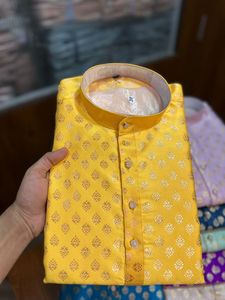 Moda Elegante ropa de fiesta estilo indio ropa cultural para eventos mezcla de algodón ropa de fiesta Kurta para hombres tradicional Kurta - Product Image 3