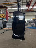 Stèles funéraires en granit noir absolu, design européen moderne, garantie de 2 ans pour cimetières et monuments