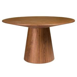 Mid-Century Modern Dining <b>Table</b> <b>Wood</b> <b>Round</b> <b>Top</b> Brown - Product Image 1
