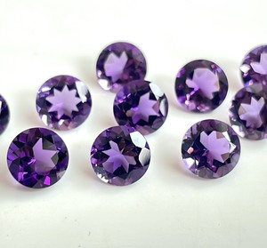 Améthyste violette naturelle, taille ronde, 7 mm, facettée - Améthyste en vrac, qualité supérieure - Product Image 5