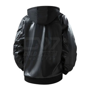 Veste en cuir à la mode pour hommes avec poches zippées et doublure douce pour toutes les saisons porter une veste d'hiver pour hommes - Product Image 2