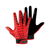 Gants de football américain imprimés araignée rouge Performance confortable Gants de sport de l'équipe jeunesse
