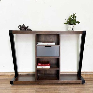 Modern Luxury <b>Console</b> <b>Table</b> CST049 Contemporary Iron Frame with Wooden Top <b>for</b> <b>Entry</b> Villa or Living Room Decor - Product Image 5