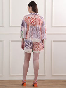 <b>Women</b> <b>Red</b> Printed Casual Long Sleeves Shirt Collar Flow & Flair Co Ords Set - Product Image 4