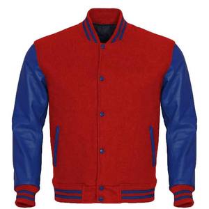 Chaqueta Universitaria Bordada, Nueva Colección de Chaquetas Universitarias de Béisbol, Manga de Cuero, Cuerpo de Lana - Product Image 5