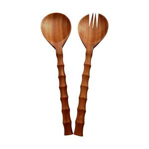 Juego de Servidores de Ensalada de Cuerno de Búfalo de Agua, Madera Natural con 2 Espátulas, Utensilios Hechos a Mano Sostenibles - Product Image 6