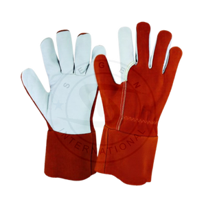 Gants de soudeur Argon & Tig en cuir de chèvre blanc - Product Image 1