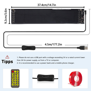 <span class=keywords><strong>USB</strong></span> 5V Flexibler <span class=keywords><strong>LED</strong></span> Pixel Panel Bildschirm 10W RGB Muster Graffiti Scrolling Text Animation Adressierbares <span class=keywords><strong>LED</strong></span>-Modul - Product Image 2