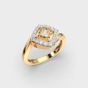 Bague de fiançailles et de mariage romantique en or massif 14 carats pour femme en forme d'Est Ouest 1.50 carats taille ronde en laboratoire - Product Image 6