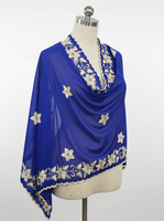 Châle d'été en mousseline de soie brodé floral avec strass, léger, respirant et doux pour femme, vente en gros, OEM ODM personnalisé