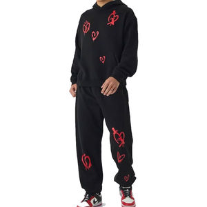 Survêtements surdimensionnés pour hommes de haute qualité décontracté couleur unie pour l'hiver Sports de plein air entraînement course nouvelle grande taille - Product Image 1